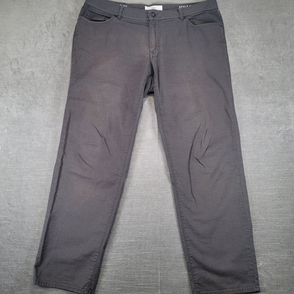 Brax Feel Good Hi-Flex‎ Style Cadiz Mens Pants 38/30 Dark Grey Straight Leg